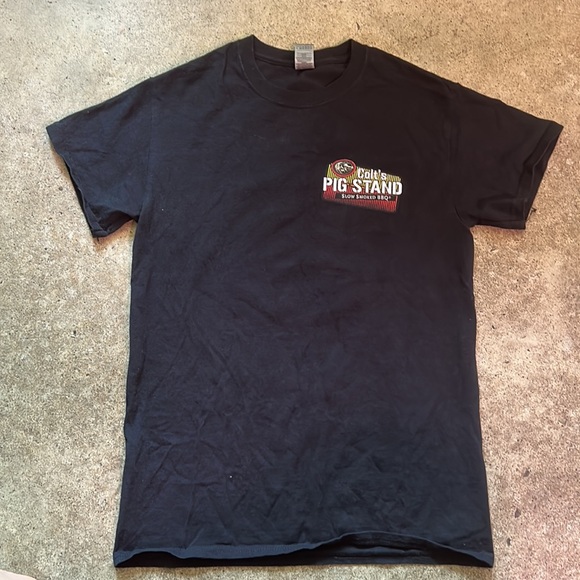 Colt’s Pig Stand I Like Pig Butts and I Cannot Lie Black Graphic T Shirt - Picture 2 of 2